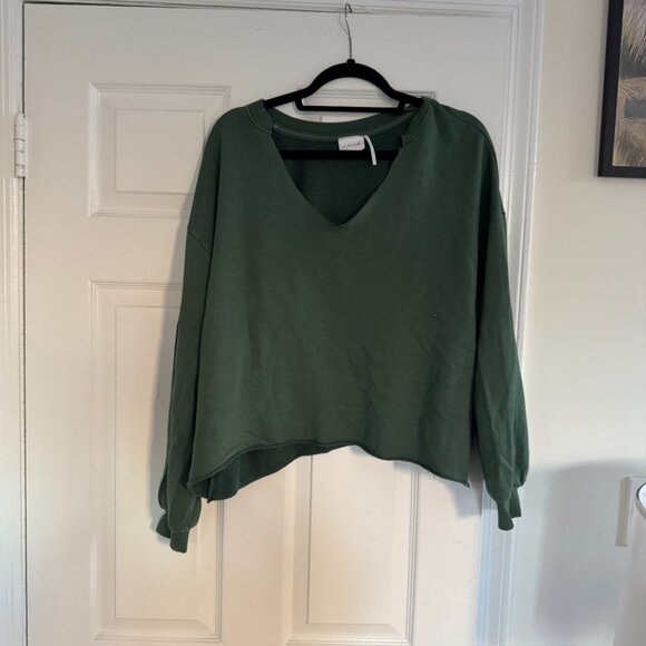 Urban Outfitters Out From Under Notch Neck Sweatshirt - Green - Picture 2 of 4